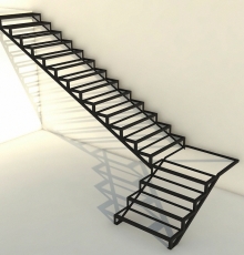 Каркас Г-образный с поворотом 90 через площадку