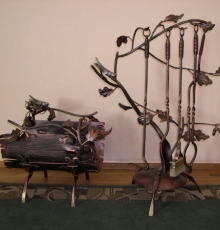 Дровница и каминный набор №1