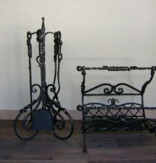 Дровница и каминный набор №2