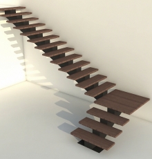 С центральным касауром Г-образная поворот 90 с площадкой